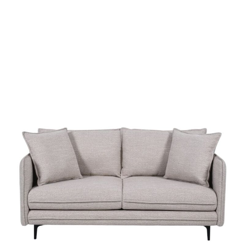 Canapé chiné beige 2 places Modène Athezza — tissu polyester chiné beige, 164 cm