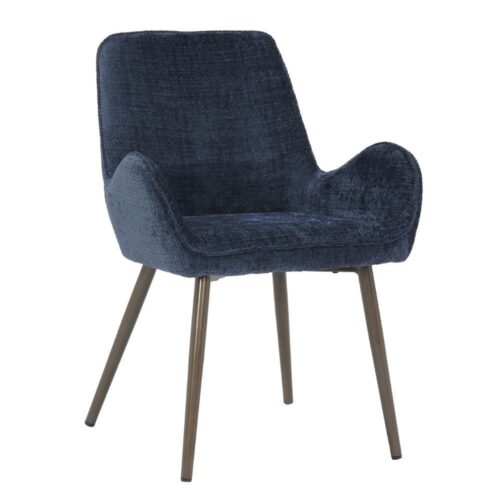 Chaise Tissu Bleu Nuit Trevise — Athezza