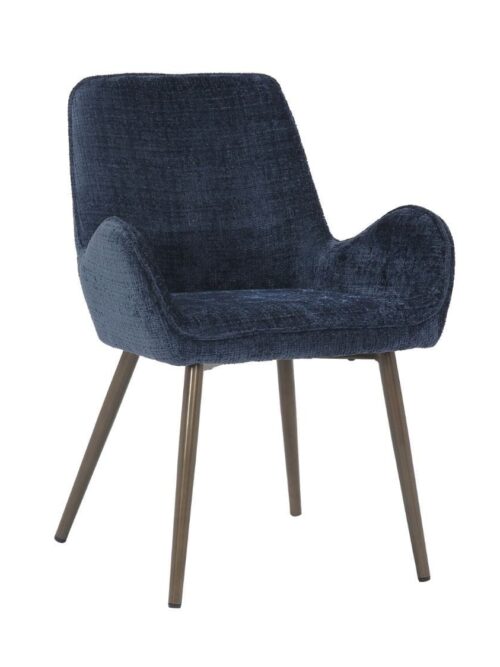 Chaise Tissu Bleu Nuit Trevise — Athezza