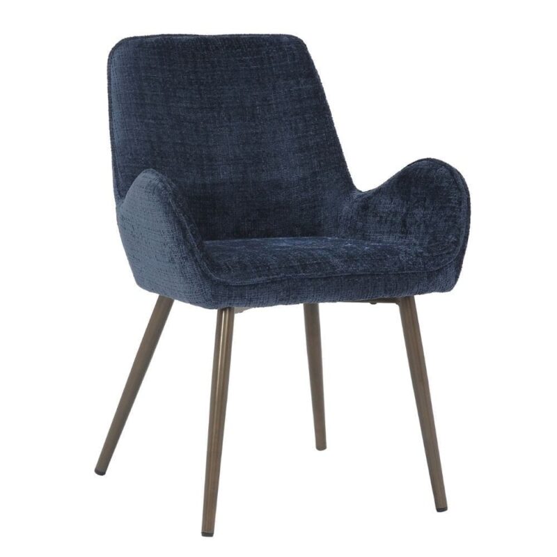 Chaise Tissu Bleu Nuit Trevise — Athezza