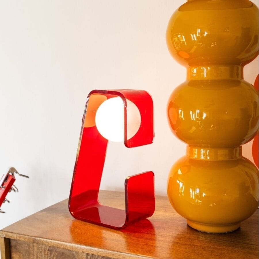 Lampe à Poser Charlotte Rouge Athezza