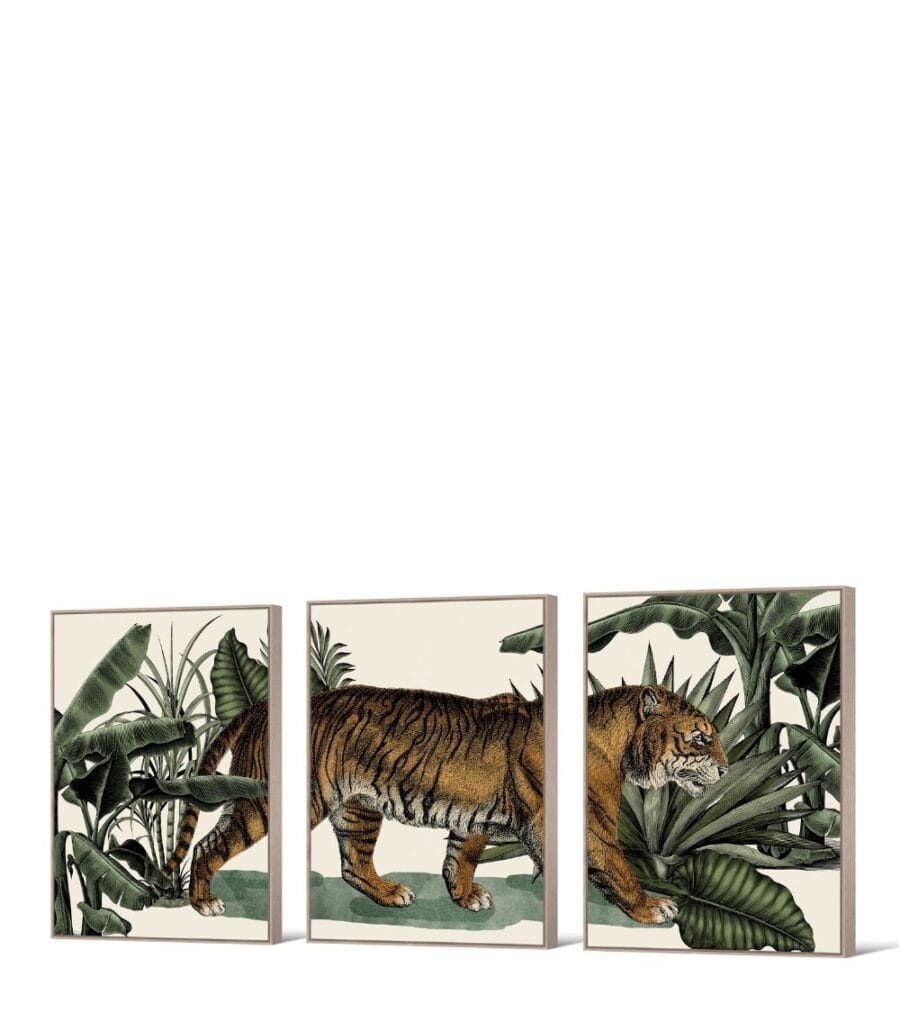 Tableau Tigre Tryptique Athezza