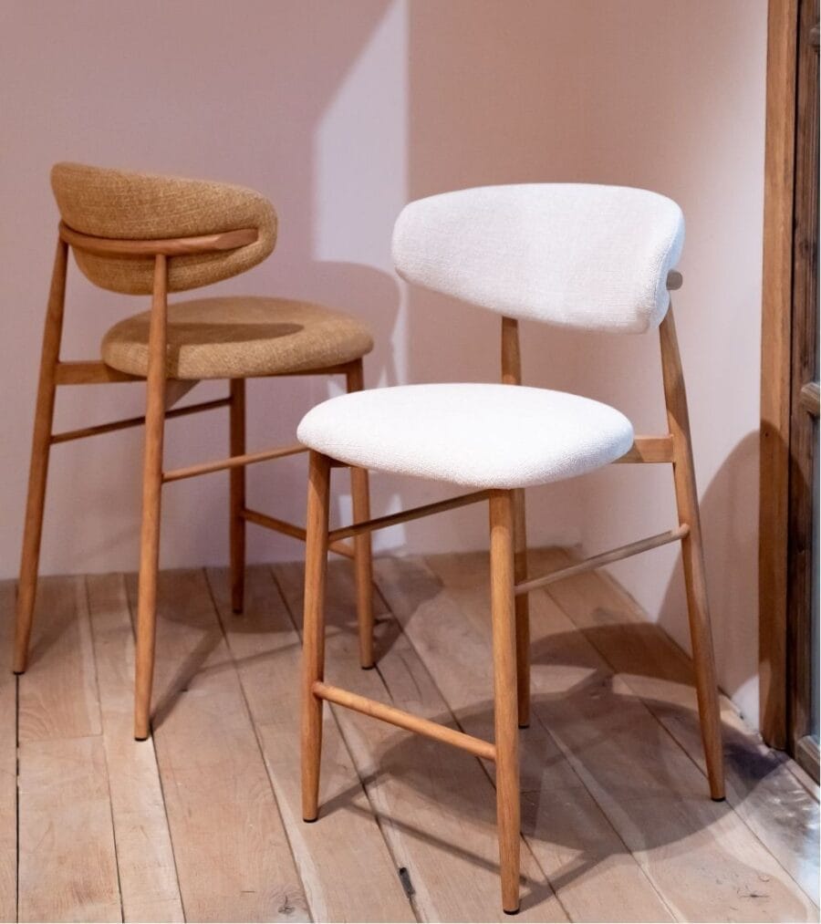 Tabouret Bar Georgia Beige Pied Naturel Athezza