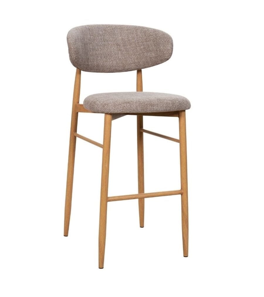 Tabouret Bar Georgia Taupe Pied Naturel Athezza