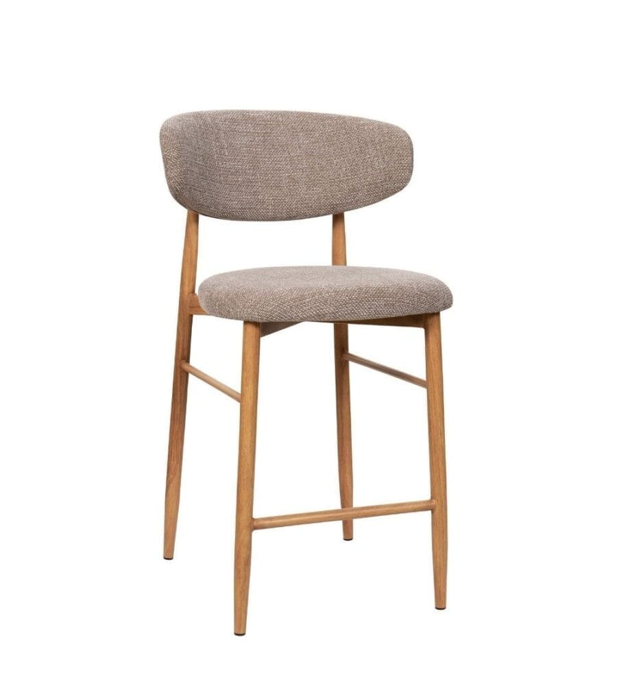 Tabouret Bar Georgia Taupe Pied Naturel Athezza