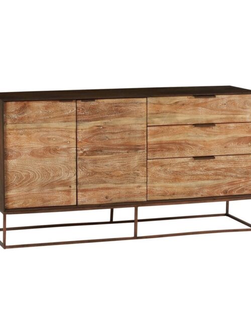 Buffet manguier bois naturel Athezza — 2 portes, 3 tiroirs, collection Agra