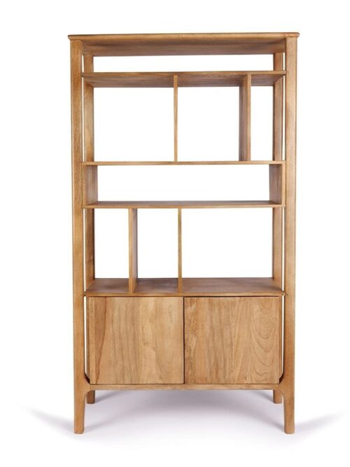 Bibliothèque Bois Massif Naturel Itarsi — Athezza