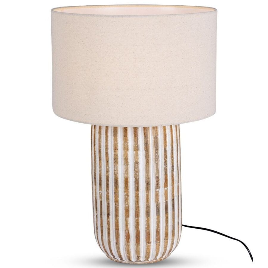 Lampe A Poser Bois Blanc Forest Athezza D42xH65 cm