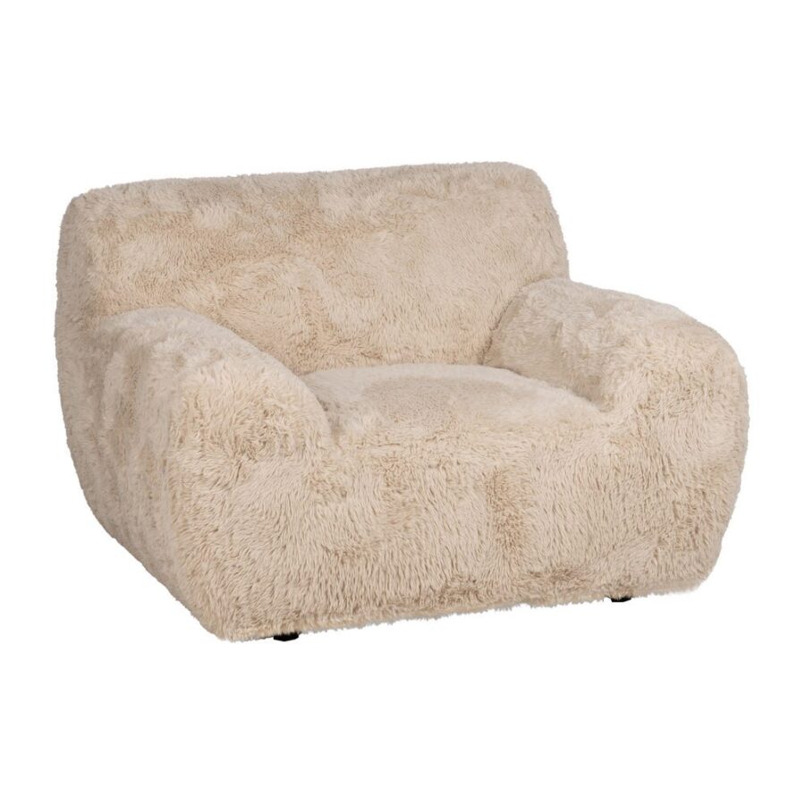 Fauteuil cocooning fourrure beige – Ultra moelleux et design - Lino Ixia