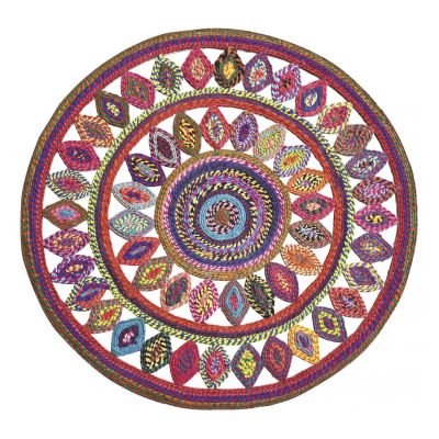Tapis de salon rond Bowey Multicolore 90