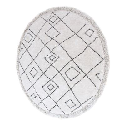 Tapis de salon rond Ervin Ivoire/taupe 160 cm