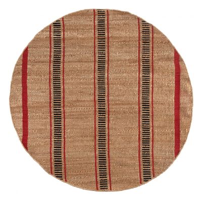 Tapis de salon rond Eden jute Groseille 160 cm