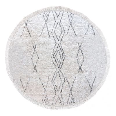 Tapis de salon rond Crimble Ivoire/charbon 160