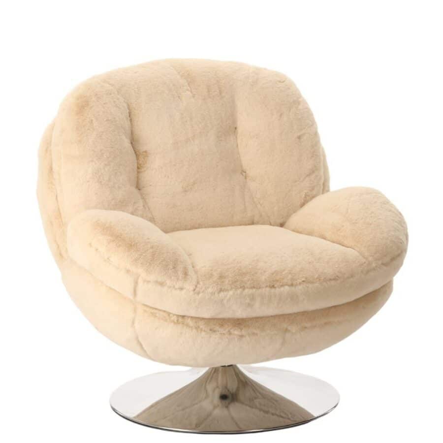 Fauteuil Memento Fourrure Blanc Athezza