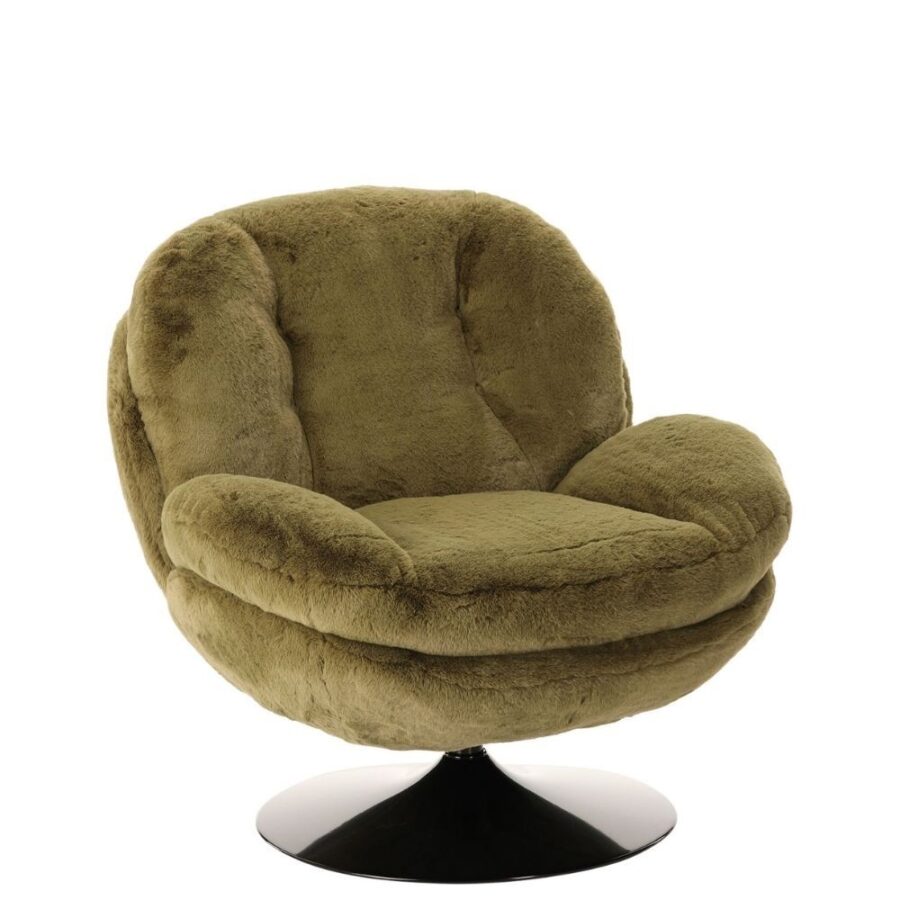 Fauteuil Memento Fourrure Kaki Athezza