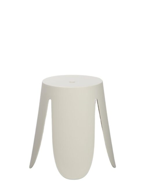 Pouf extérieur blanc Gardenia Athezza — polypropylène blanc, résistant UV, H45 cm