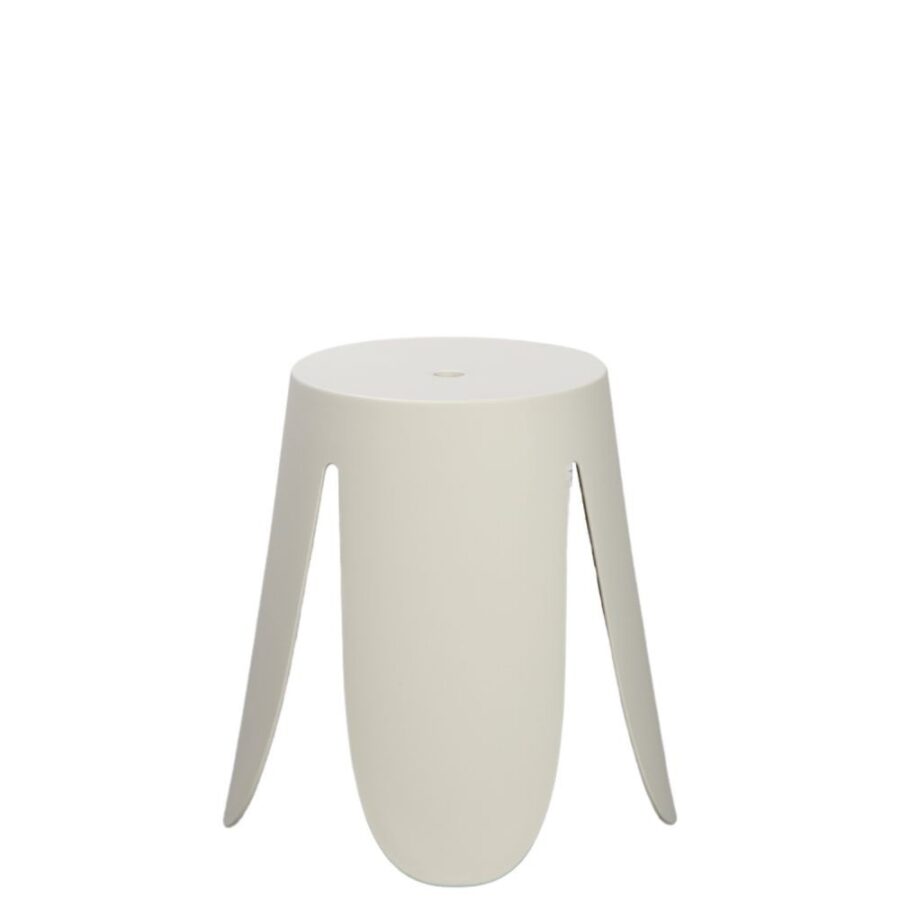 Pouf extérieur blanc Gardenia Athezza — polypropylène blanc, résistant UV, H45 cm