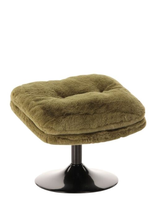 Repose-pied Fausse Fourrure Kaki Memento — Athezza