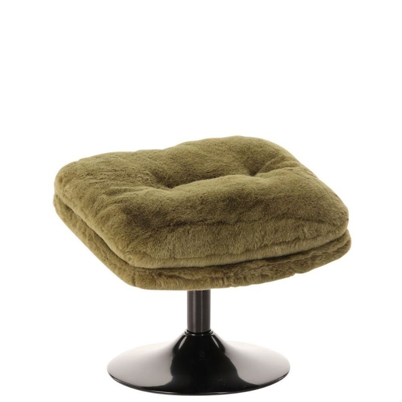 Repose-pied Fausse Fourrure Kaki Memento — Athezza