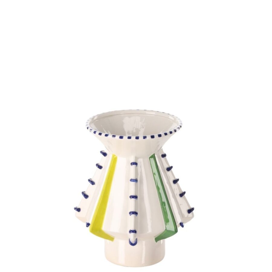 Vase Décoratif Laguna Jaune Vert Céramique Athezza