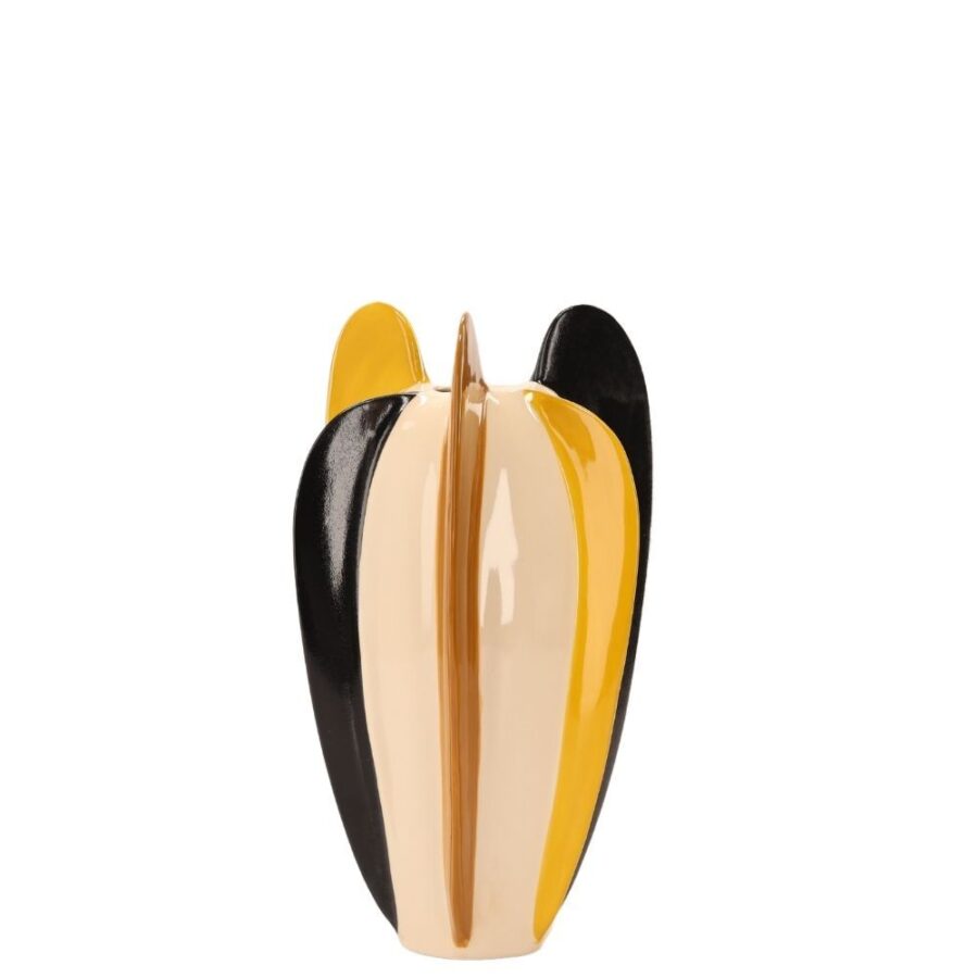 Vase Remo Noir Jaune Grès Athezza