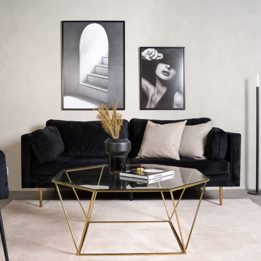 Table basse Österlen - Verre transparent / Laiton