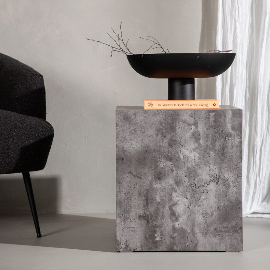 Table basse York haute - Gris / Aspect marbre