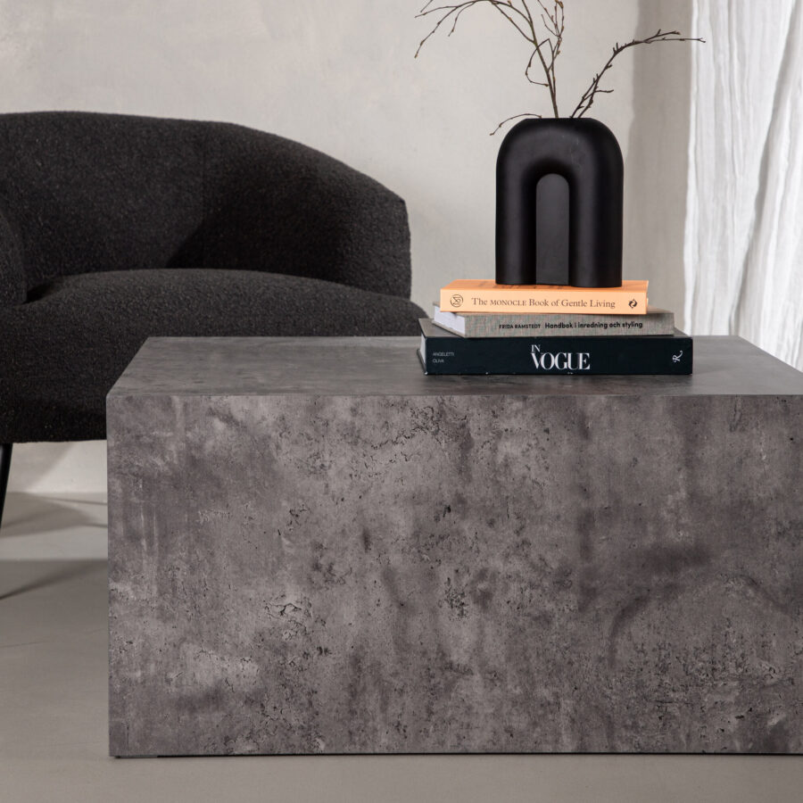 Table basse York basse - Gris / Aspect marbre