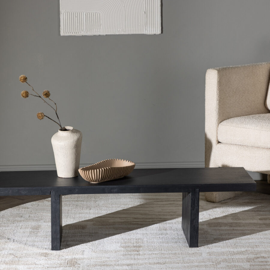 Table basse Yakunik - Aspect Hévéa /  noir