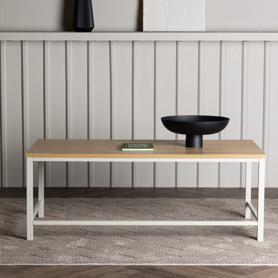 Table basse Rise - Greige /  bois clair