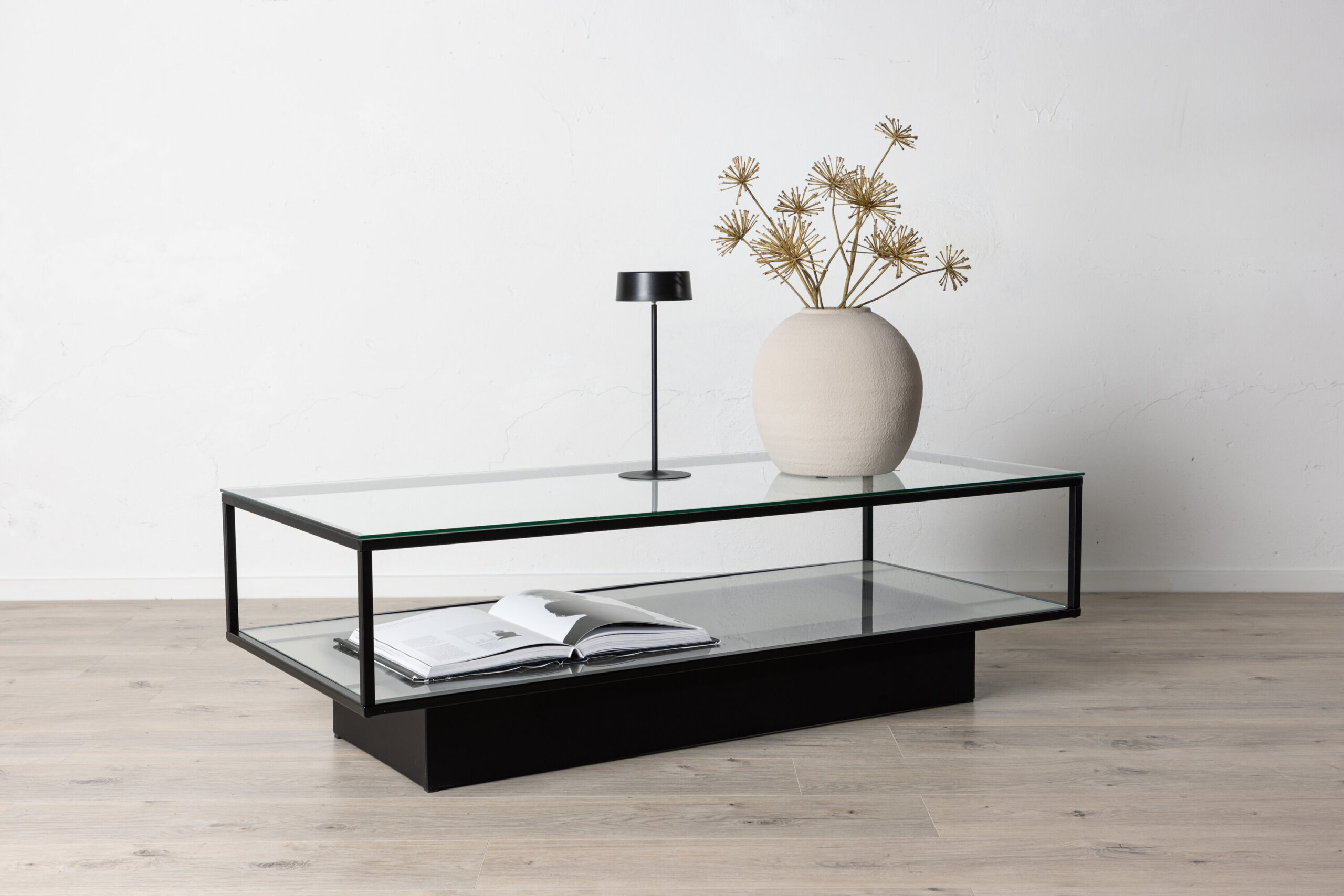 Table basse Maglehem - Verre / Noir