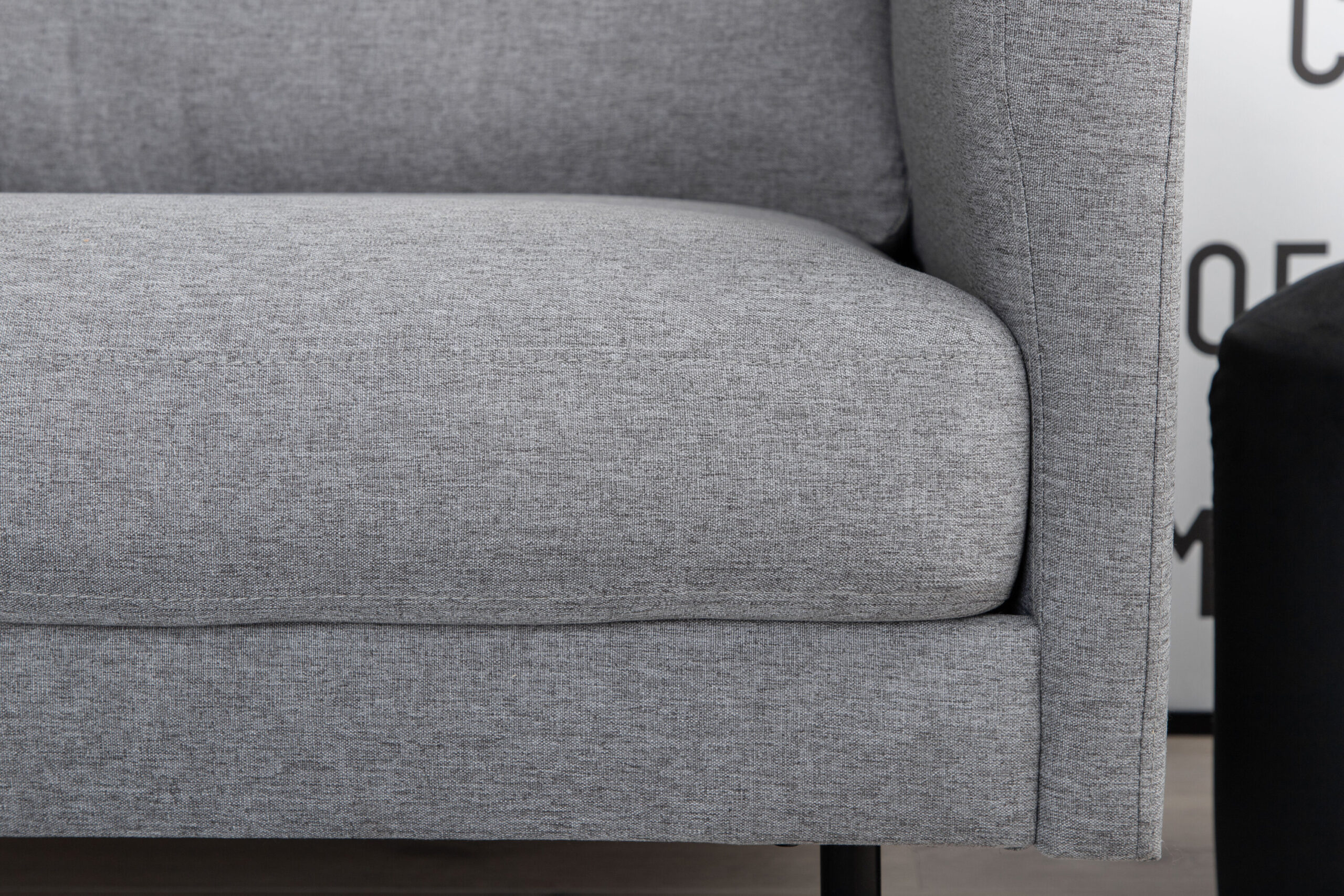 Fauteuil Zoom - Tissu gris acier et pieds noirs – Image 5