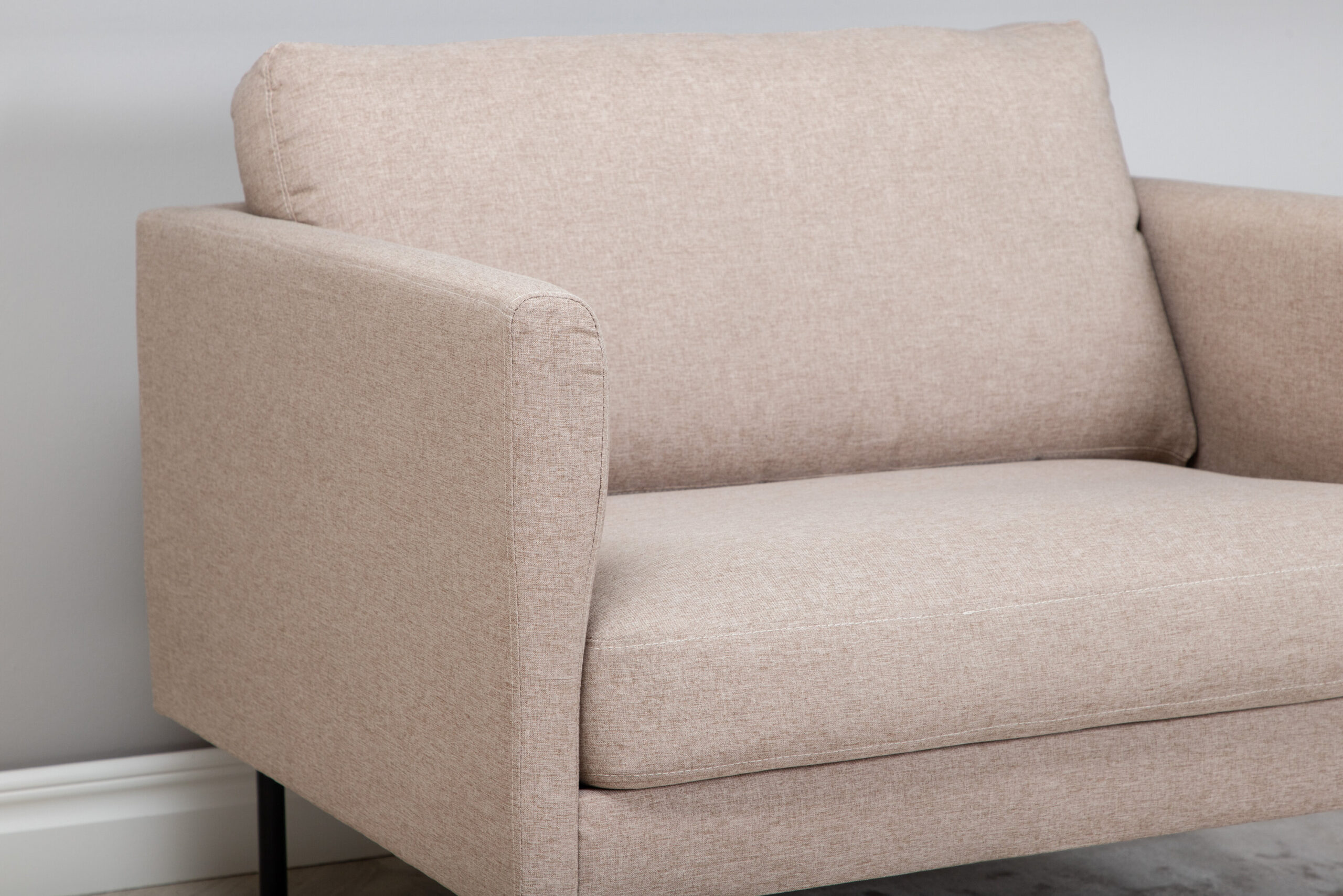 Fauteuil Zoom - Tissu marron et pieds noirs – Image 2