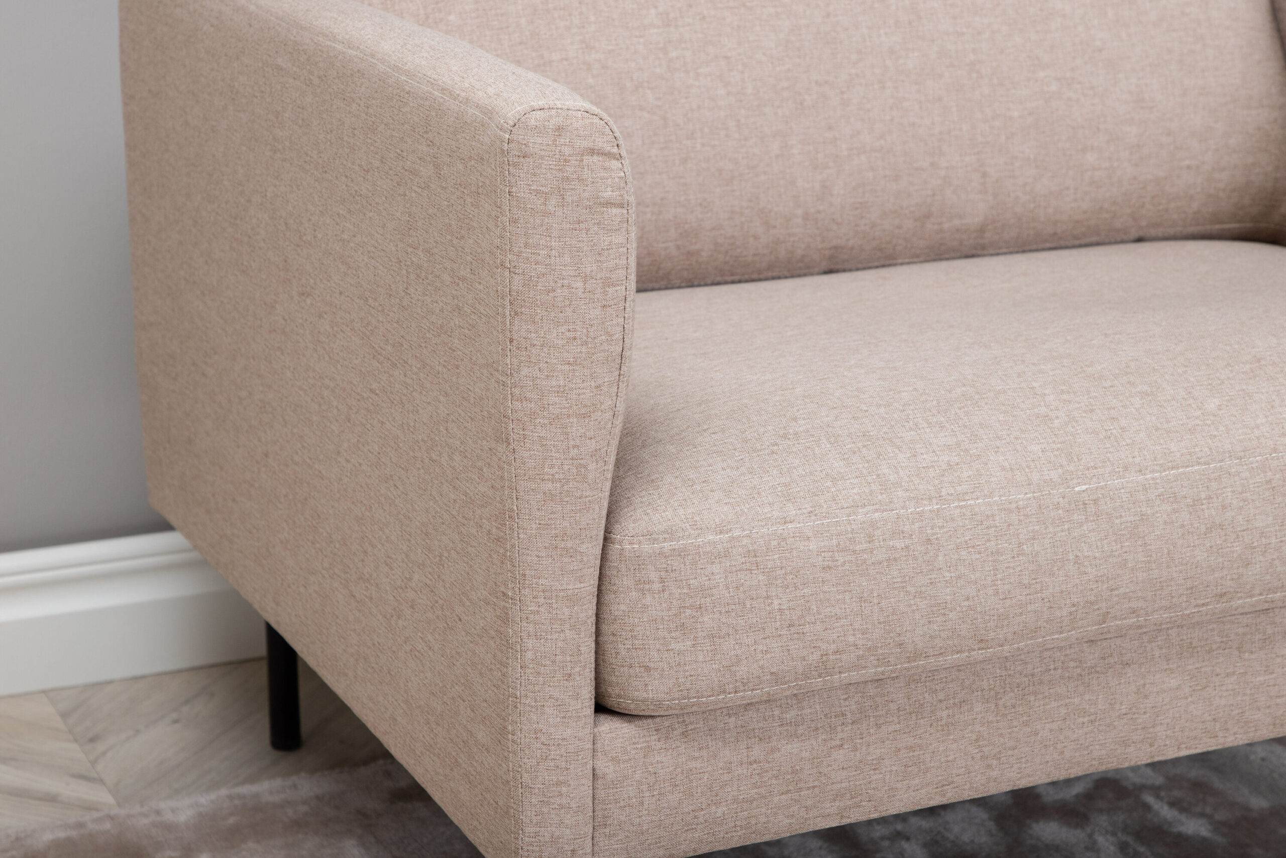 Fauteuil Zoom - Tissu marron et pieds noirs – Image 4