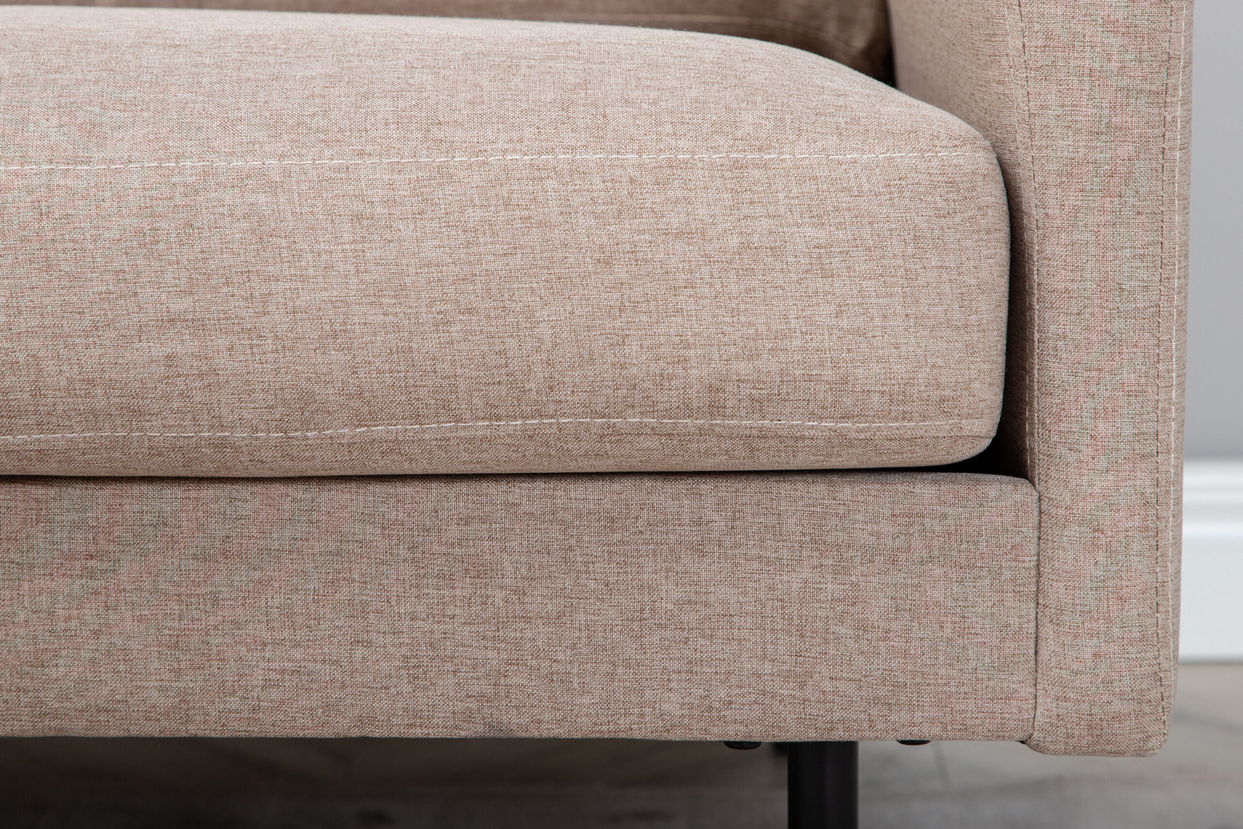 Fauteuil Zoom - Tissu marron et pieds noirs – Image 6