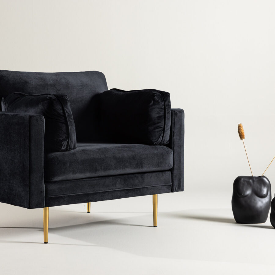 Fauteuil Boom - Velours noir