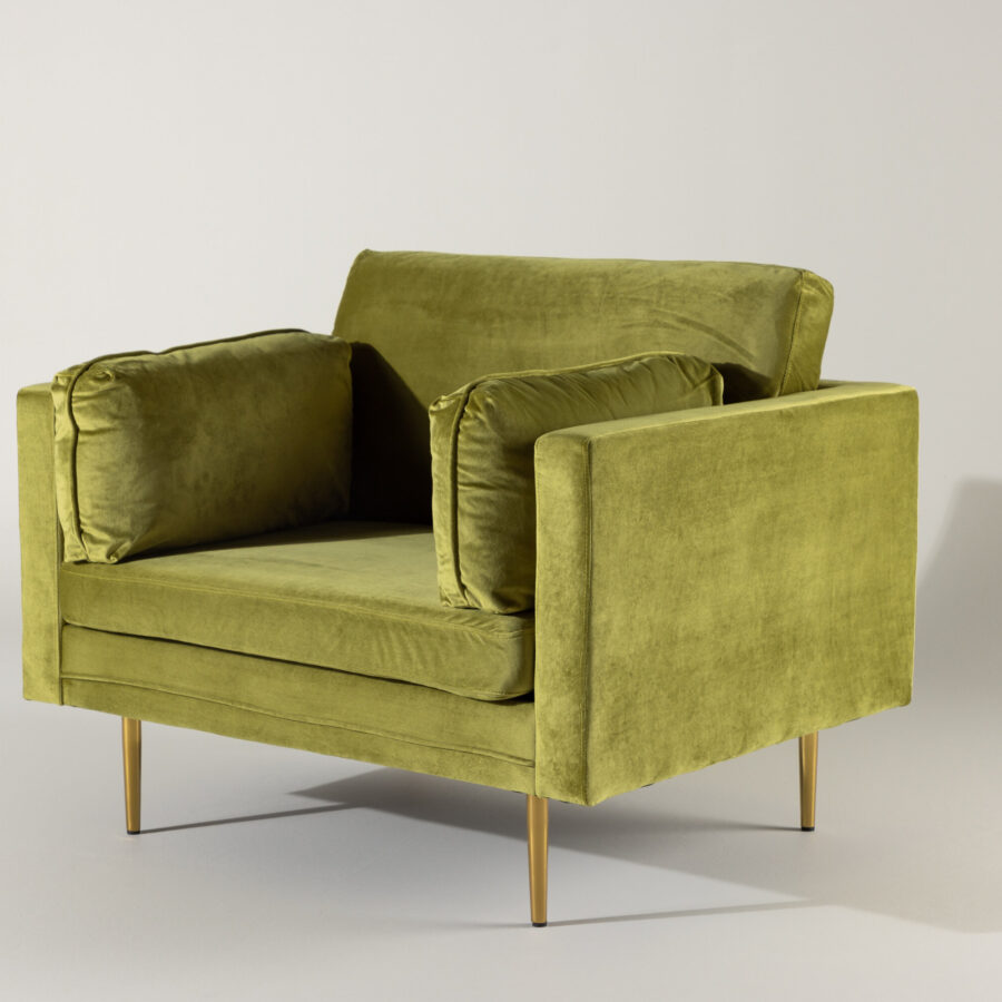 Fauteuil Boom - Velours vert printanier