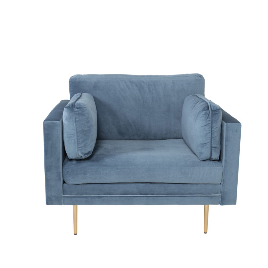 Fauteuil Boom - Velours bleu