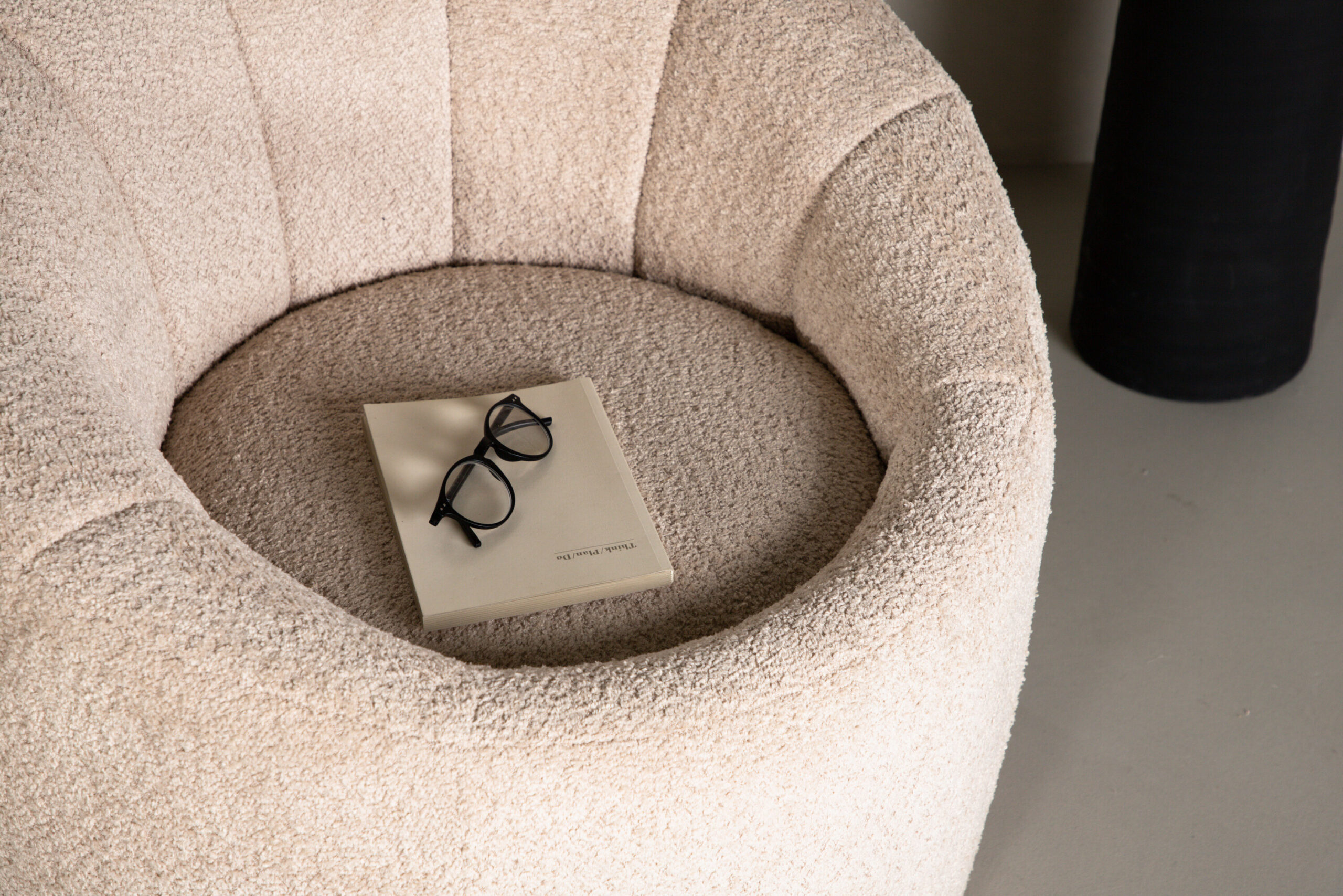 Fauteuil Warren - Tissu beige bouclé – Image 2