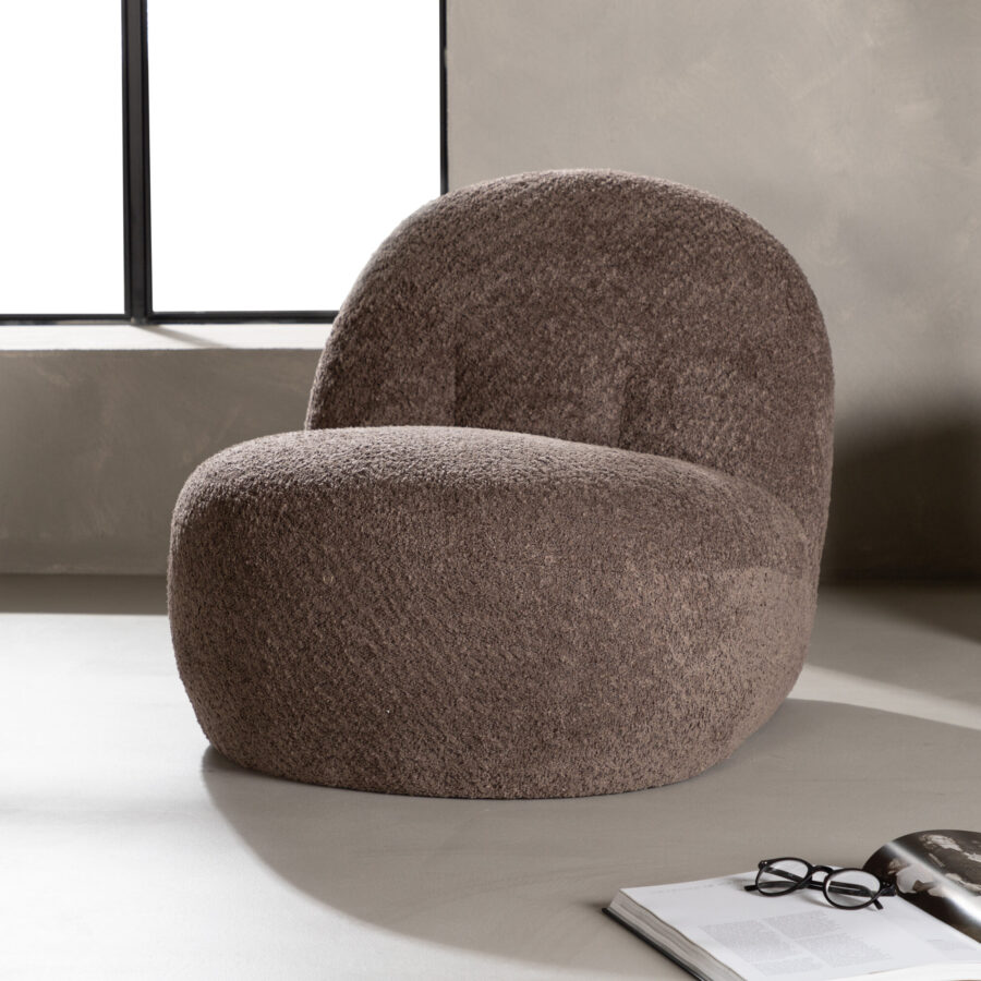 Fauteuil Omaha – Tissu bouclé gris