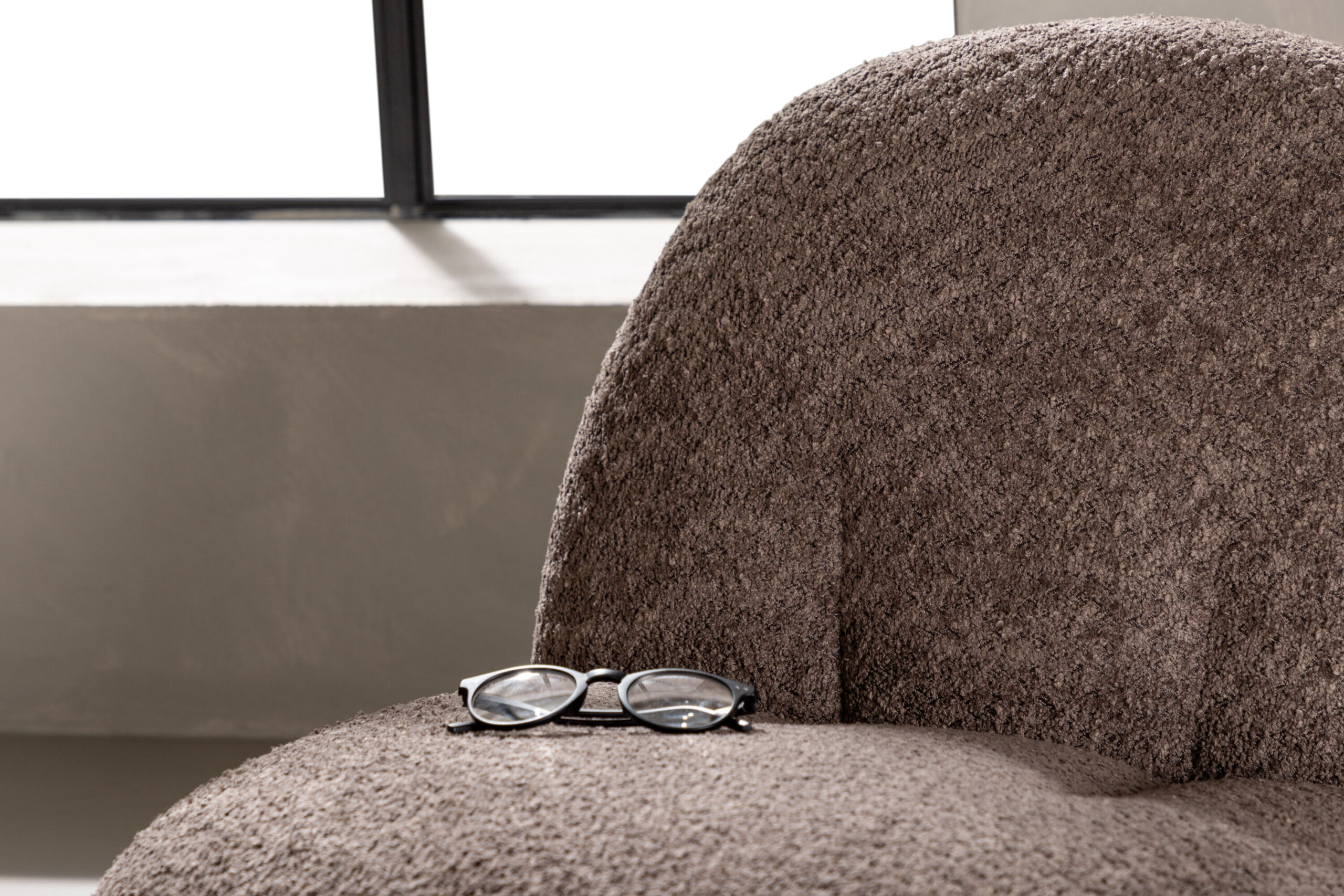 Fauteuil Omaha – Tissu bouclé gris – Image 3