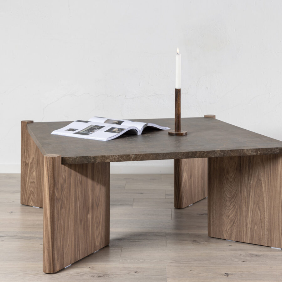 Table basse Rogaland - Aspect marbre brun