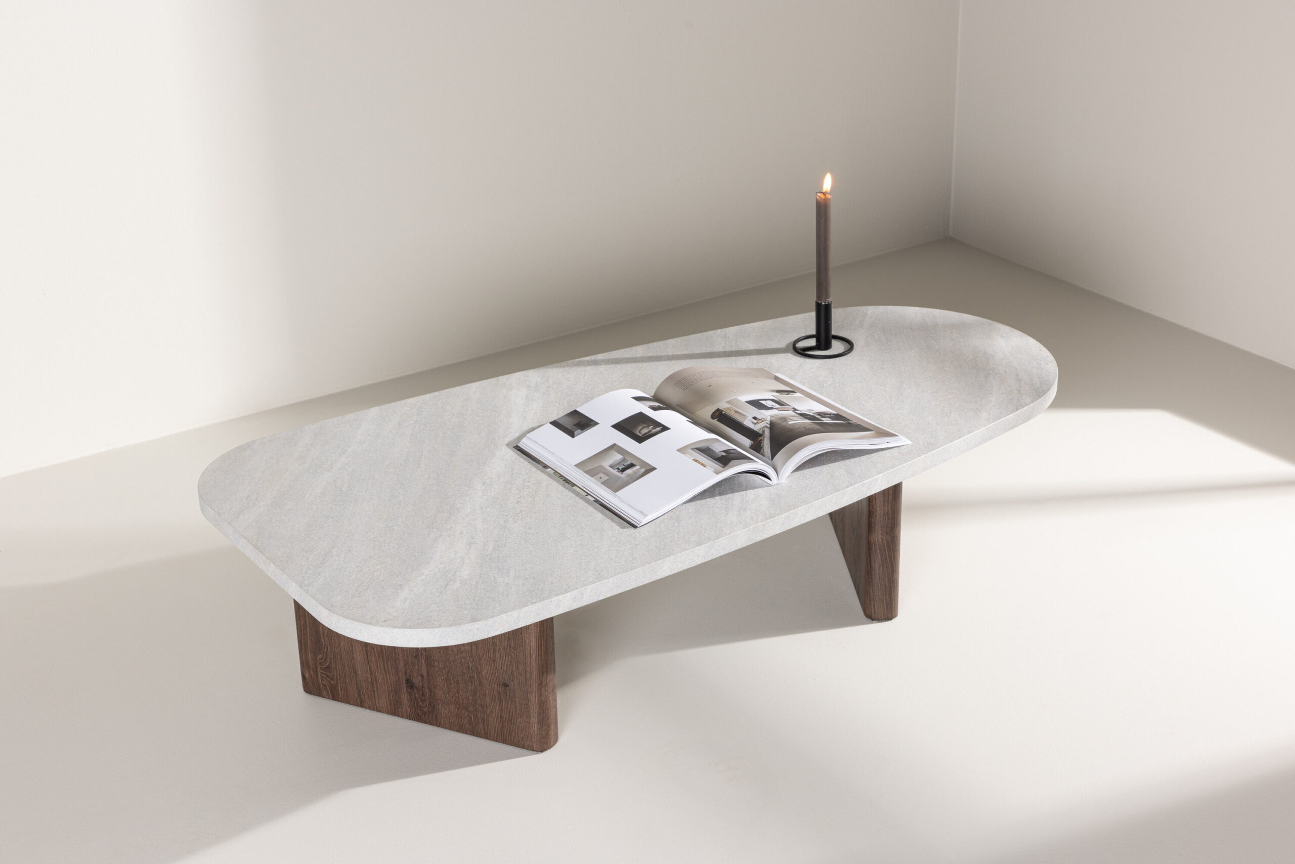 Table basse Grönvik - 130x65 cm - Moka / Aspect béton – Image 2