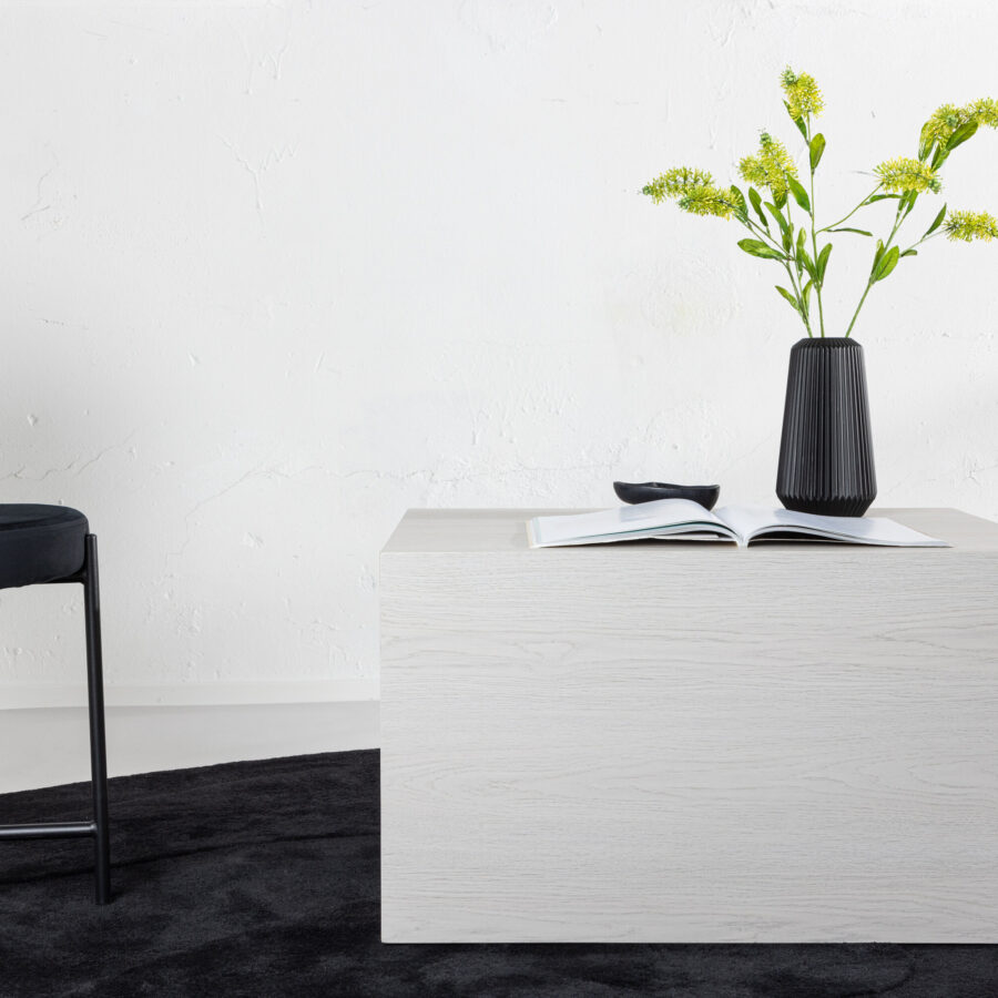 Table basse York basse - Bois blanchi /  blanc