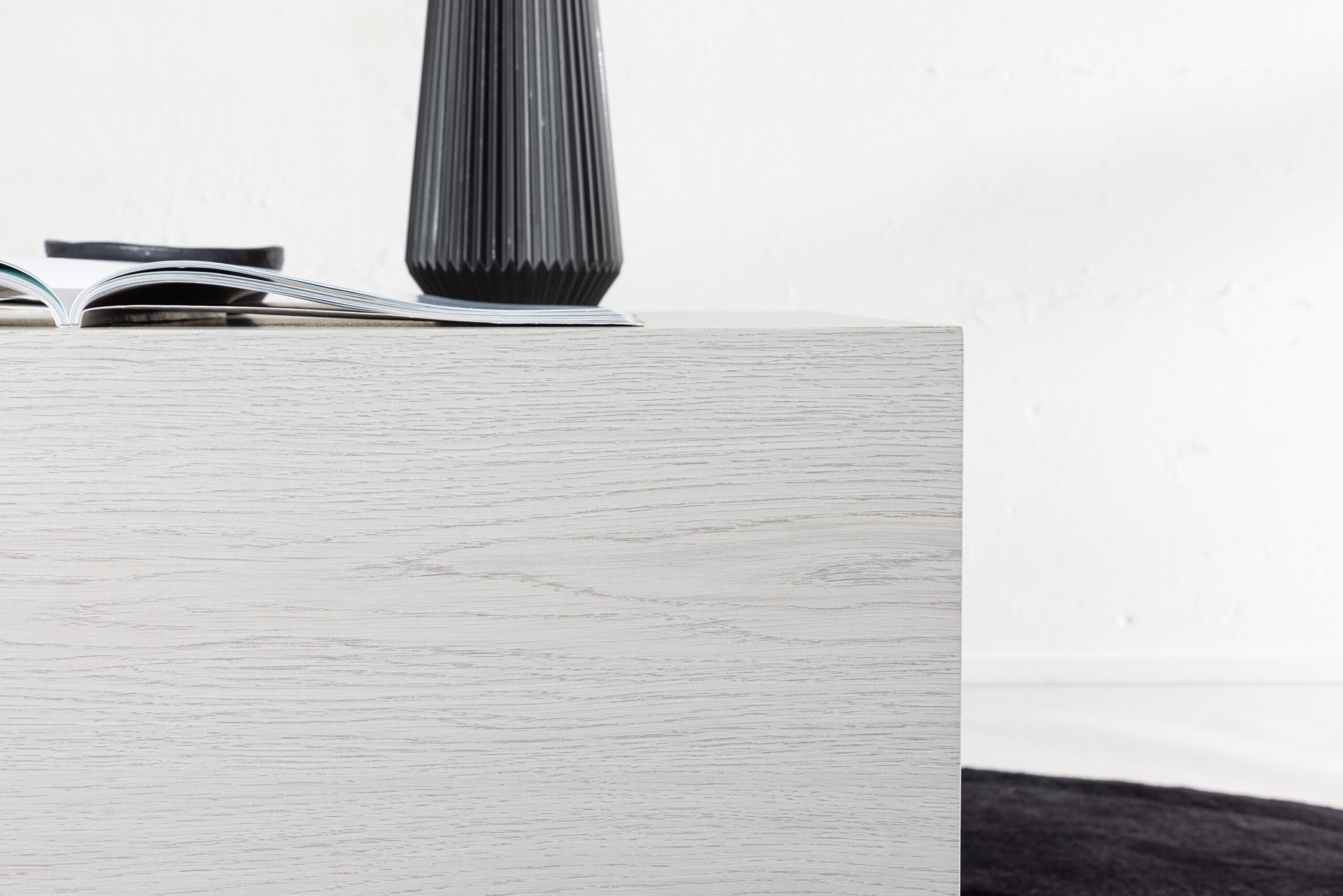 Table basse York basse - Bois blanchi / blanc – Image 3