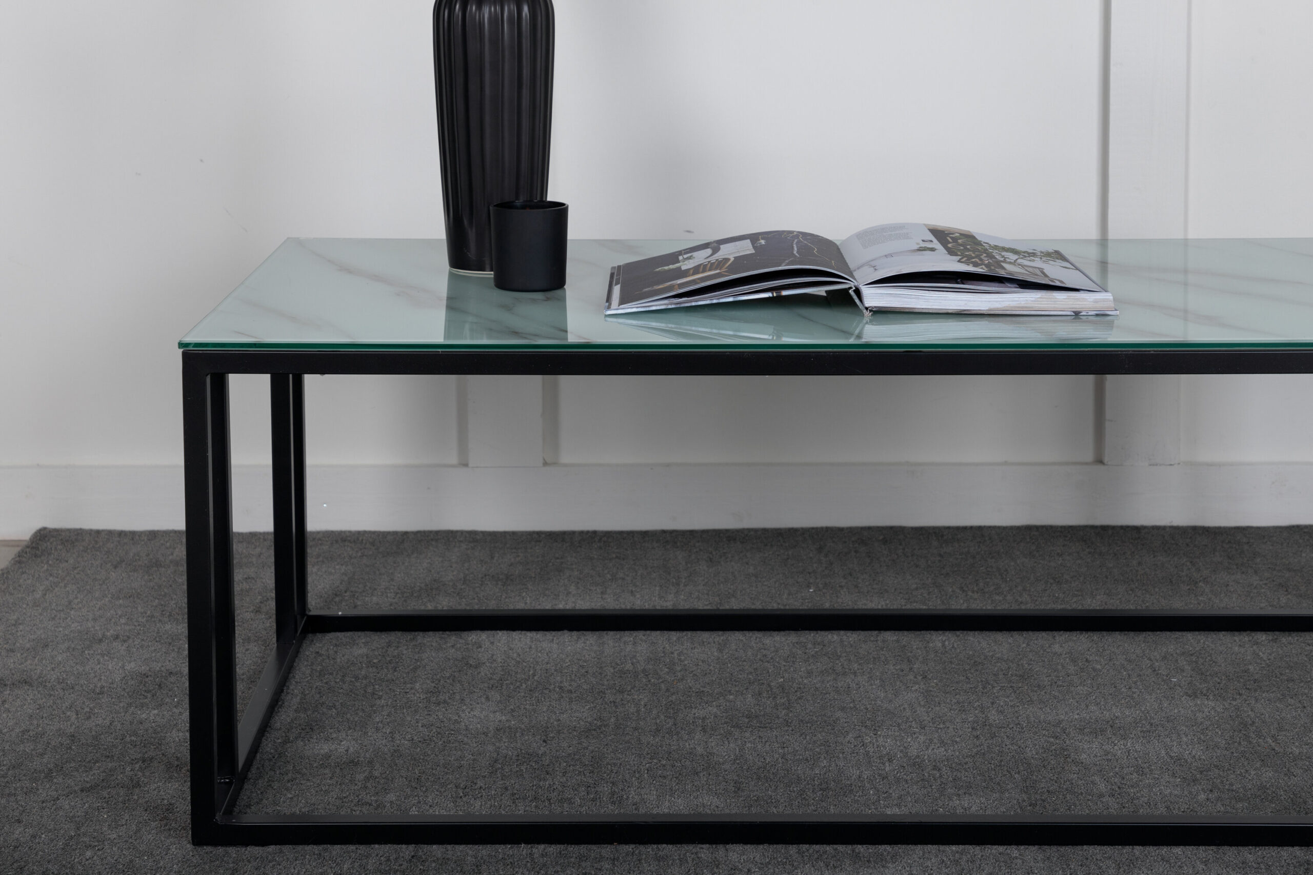 Table basse Rock 2.0 - Noir / Marbre verre - 120x60x45 cm – Image 2