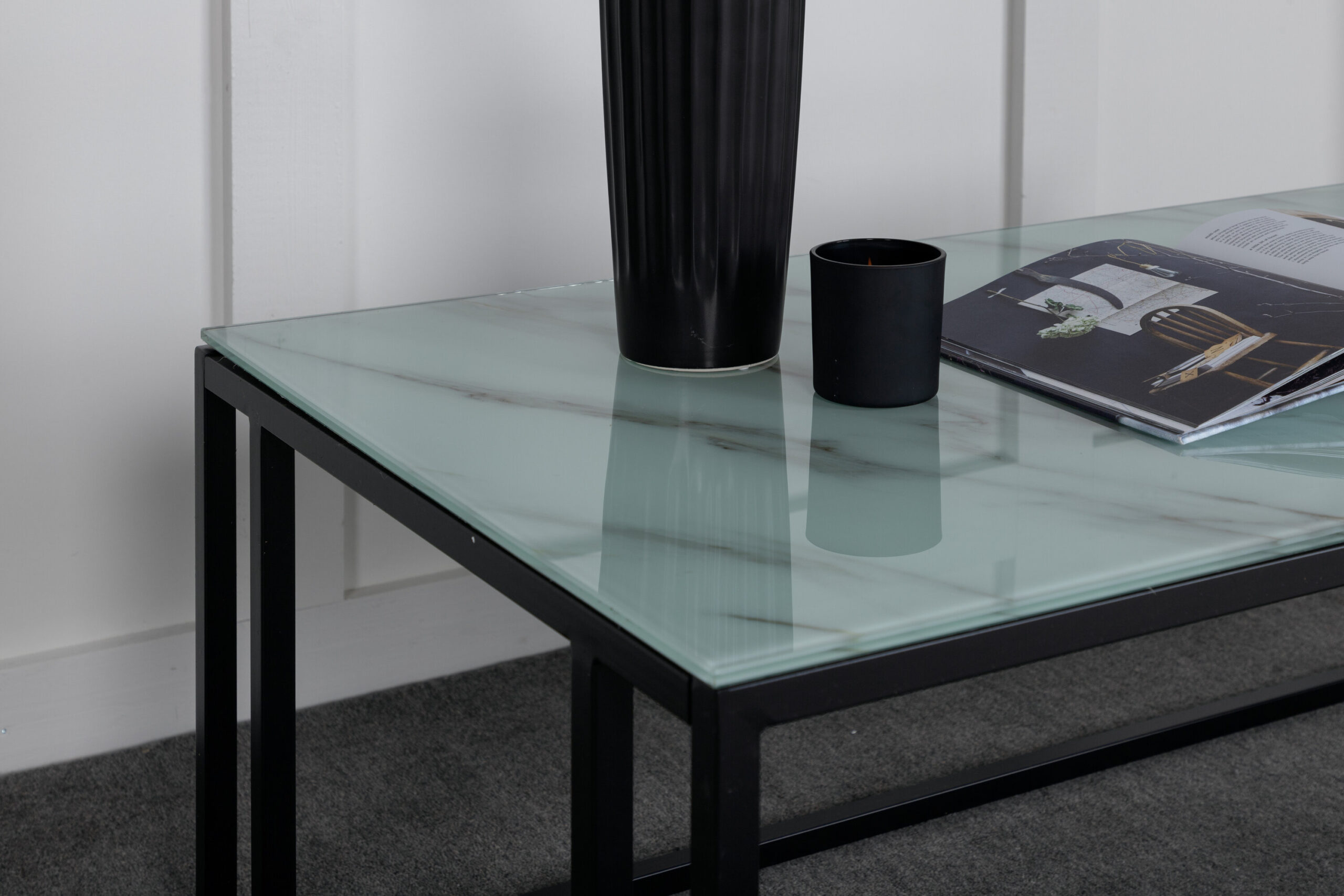Table basse Rock 2.0 - Noir / Marbre verre - 120x60x45 cm – Image 3