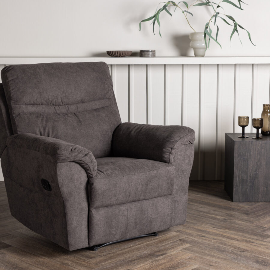 Fauteuil relax Taranto - Tissu marron