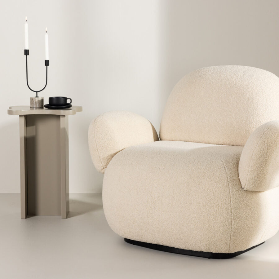 Fauteuil Sevilla - Tissu beige en chenille