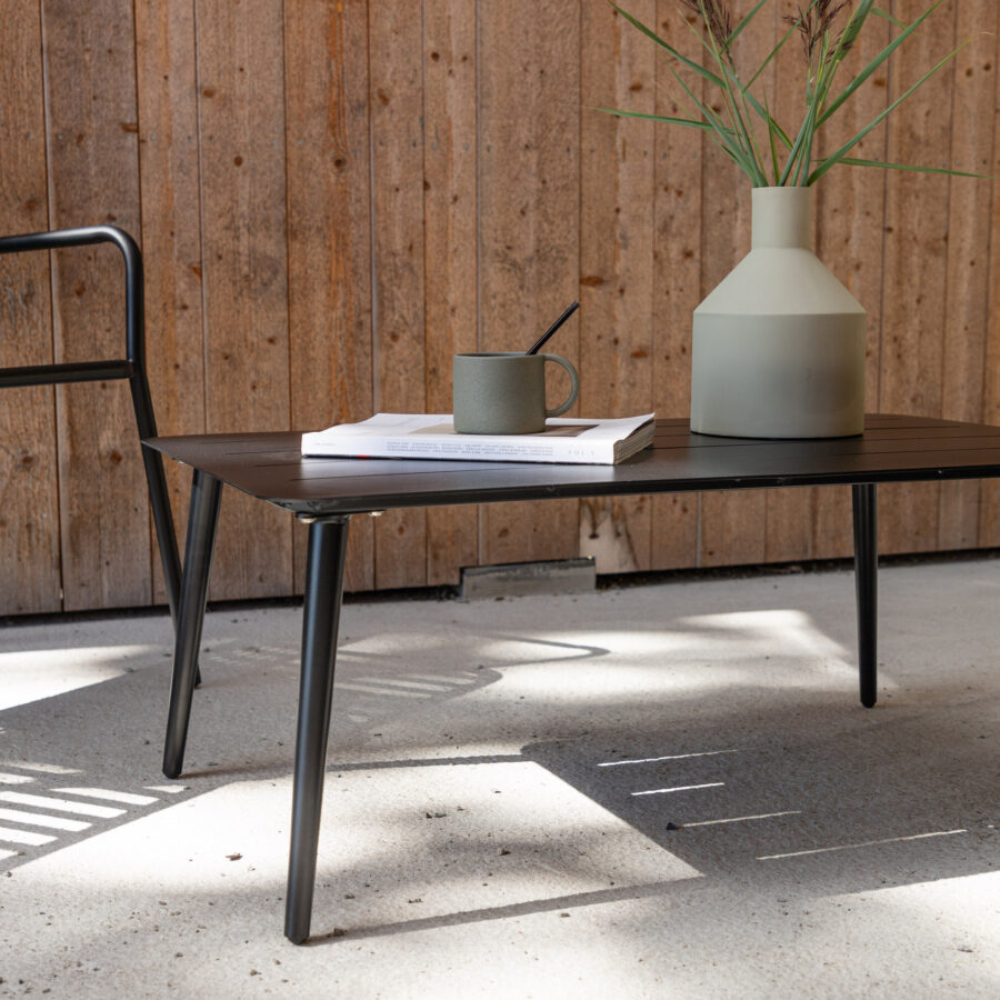 Table basse Lina - Aluminium noir - 60x100 cm